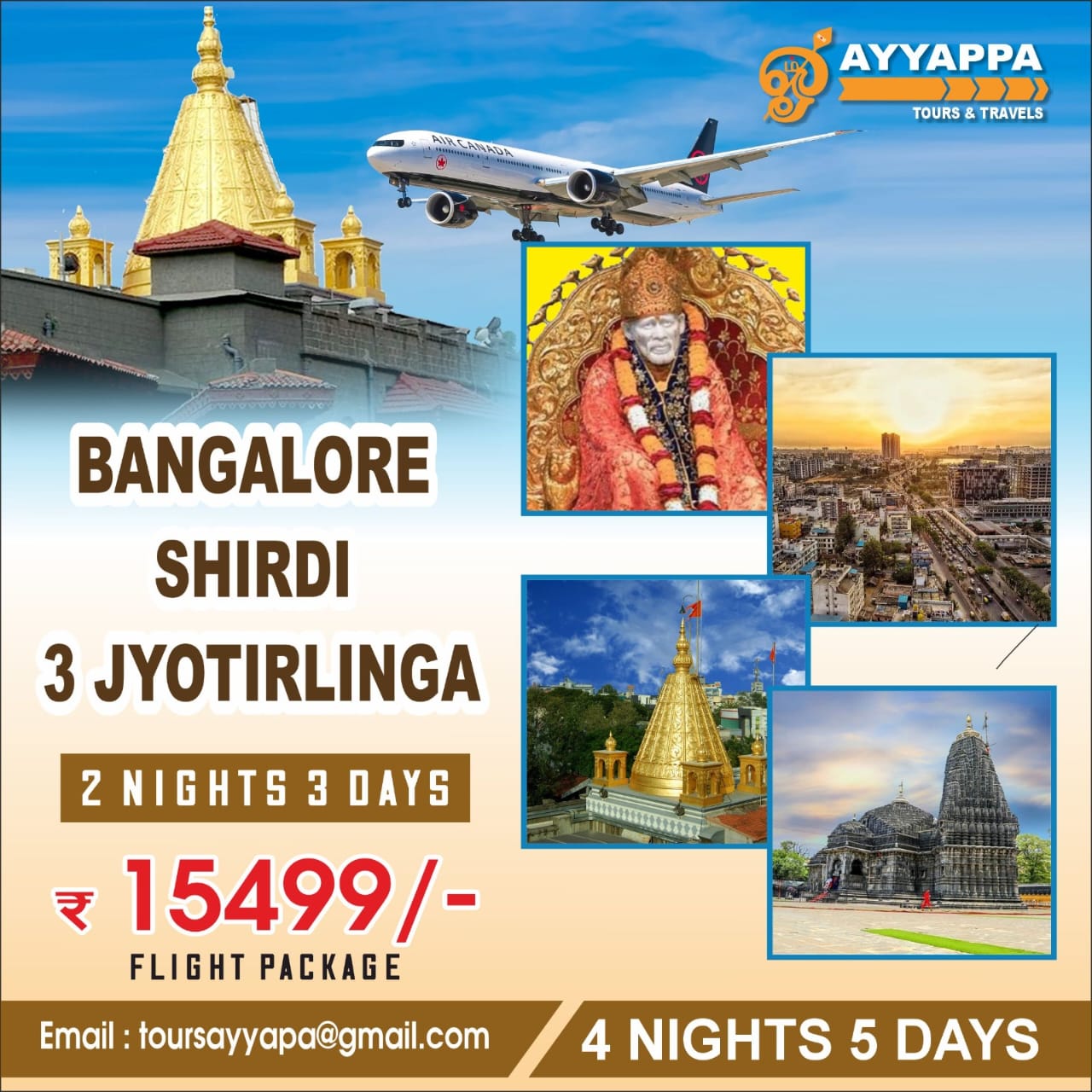 Bangalore Shirdi 3 Jyotirlinga